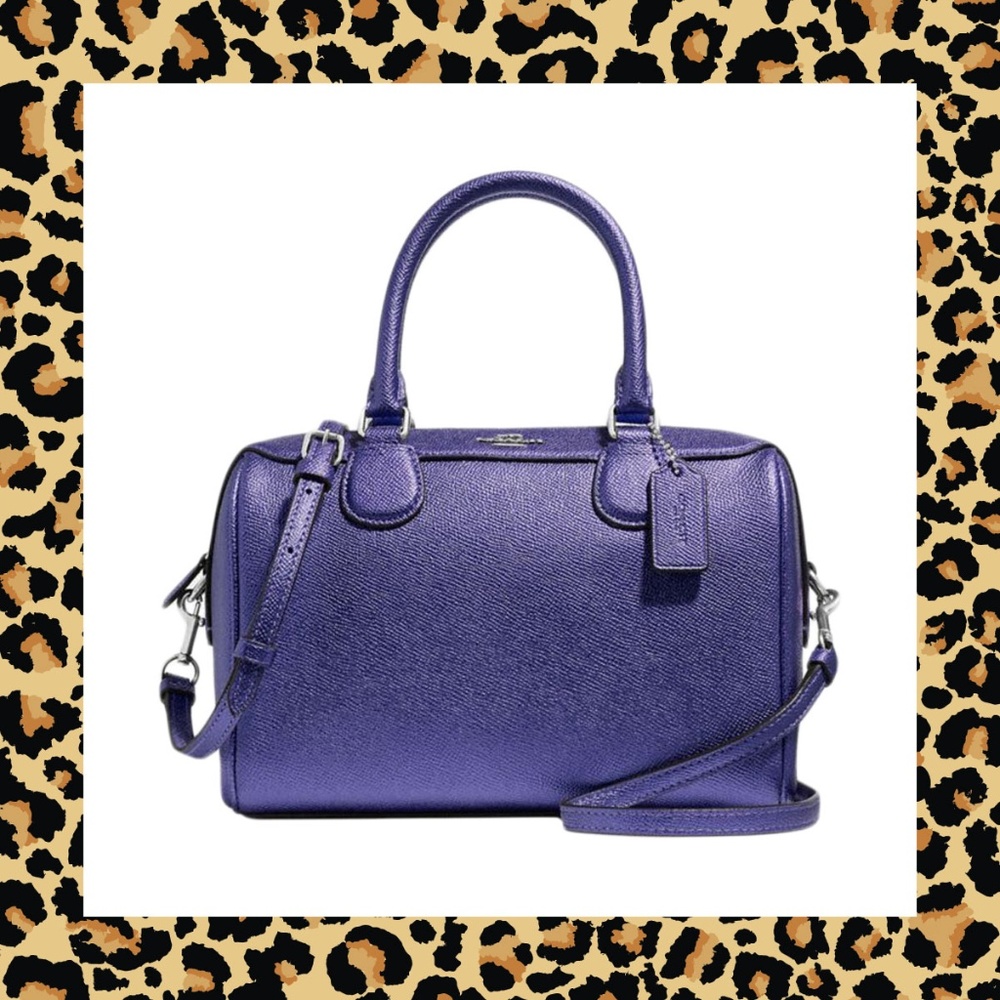 COACH Metallic Leather Mini Bennett Satchel